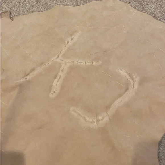 Cowhide Leather Suede Hide Scrap Natural Undyed w/ Branding Brand Crafting Craft - Picture 2 of 12